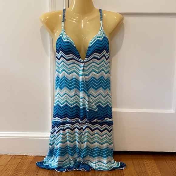 Macbeth Collection Coastal Blues Knit Swim Coverup - Picture 2 of 13